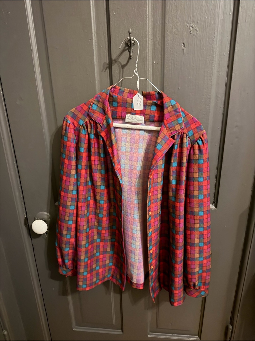 Women’s Plaid Button-Front Jacket - Red Multi
